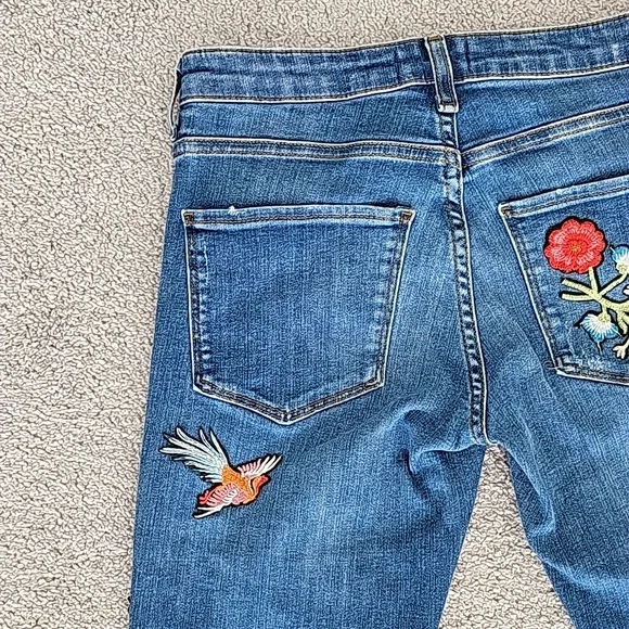 Zara women's floral boot cut jeans - Picture 7 of 12